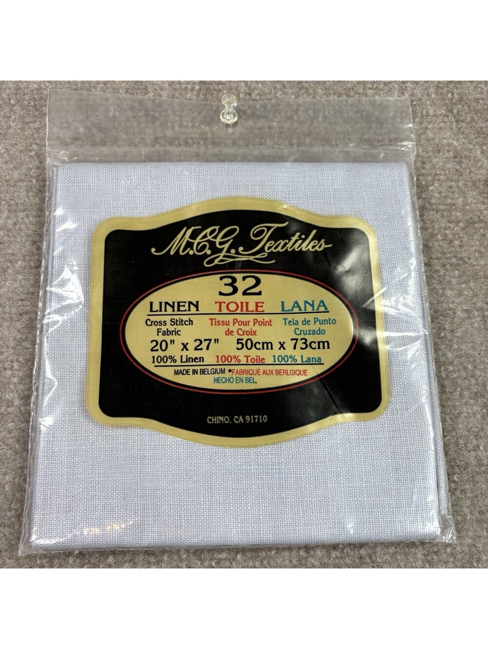NEW MCG TEXTILES 32 Linen Cross Stitch Fabric 20 x 27 inch LANA SILVER